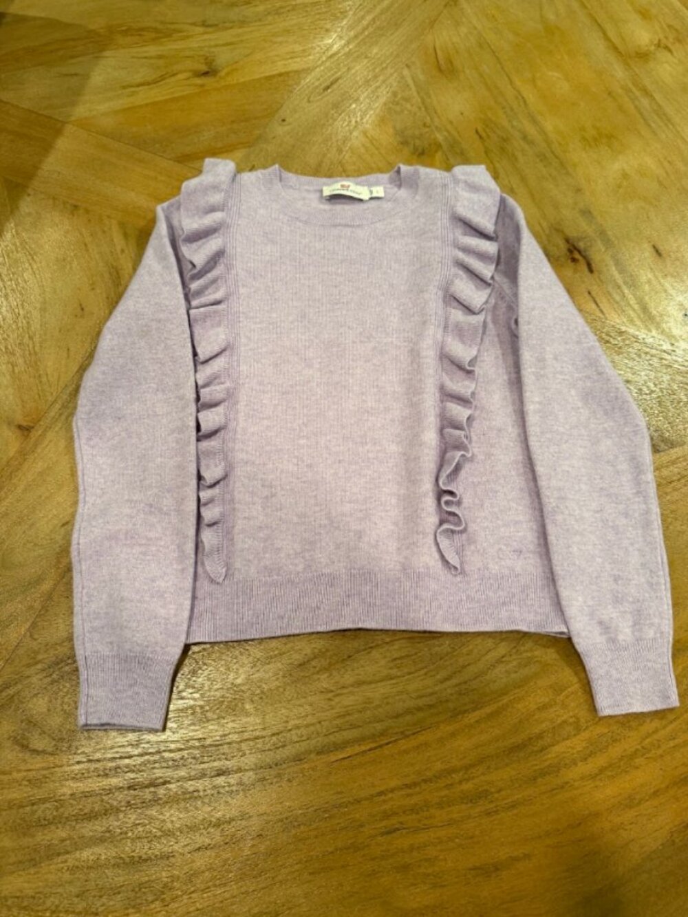 Vineyard Vines Lilac Ruffle Crew Sweater